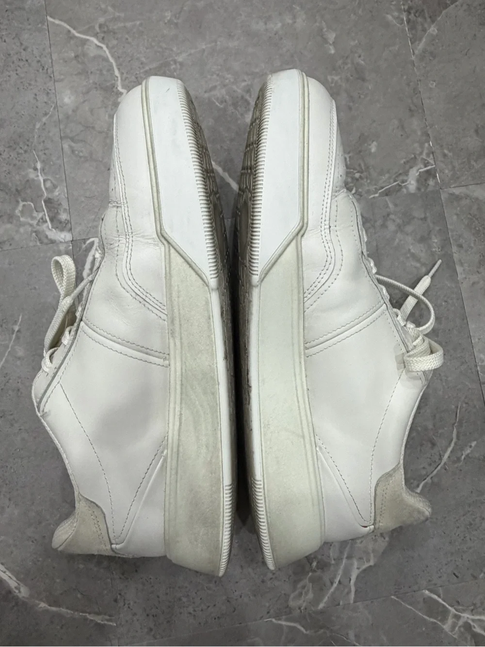ECCO Street Court Mens Leather Sneakers LaceUp Shoe Trainers EU 44/10-10.5 White